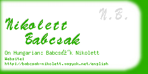 nikolett babcsak business card